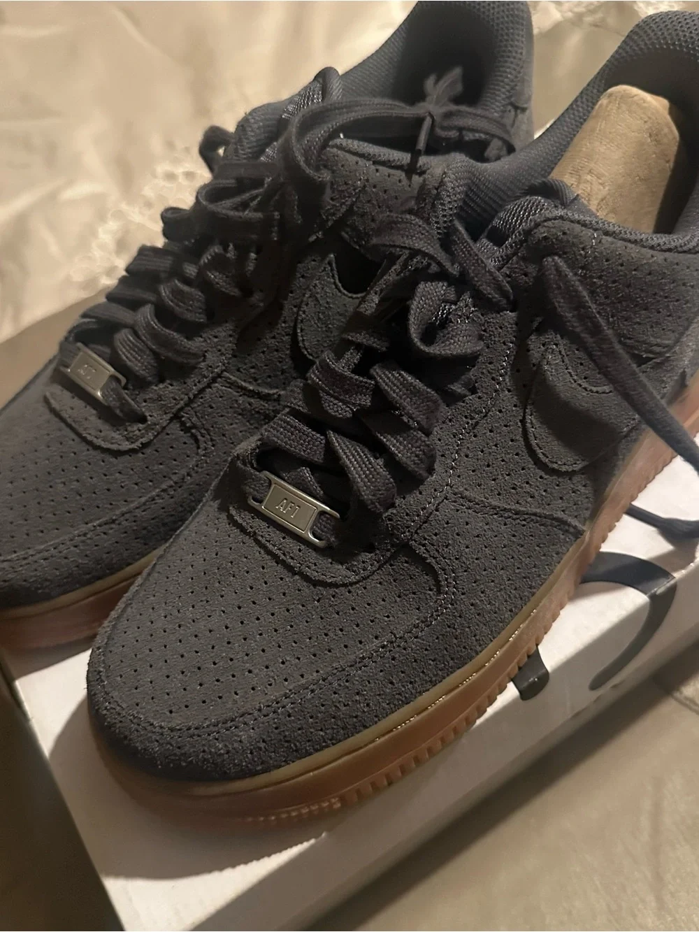 Nike Men's Suede Sneakers in Dark Gray with Gum Sole